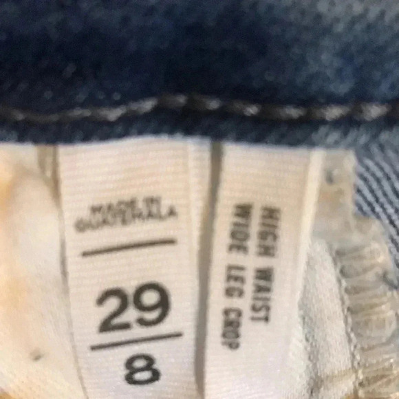 Loft High Waist 4 Pocket Wide Leg Crop Jeans-Size 29/8 - Picture 8 of 10